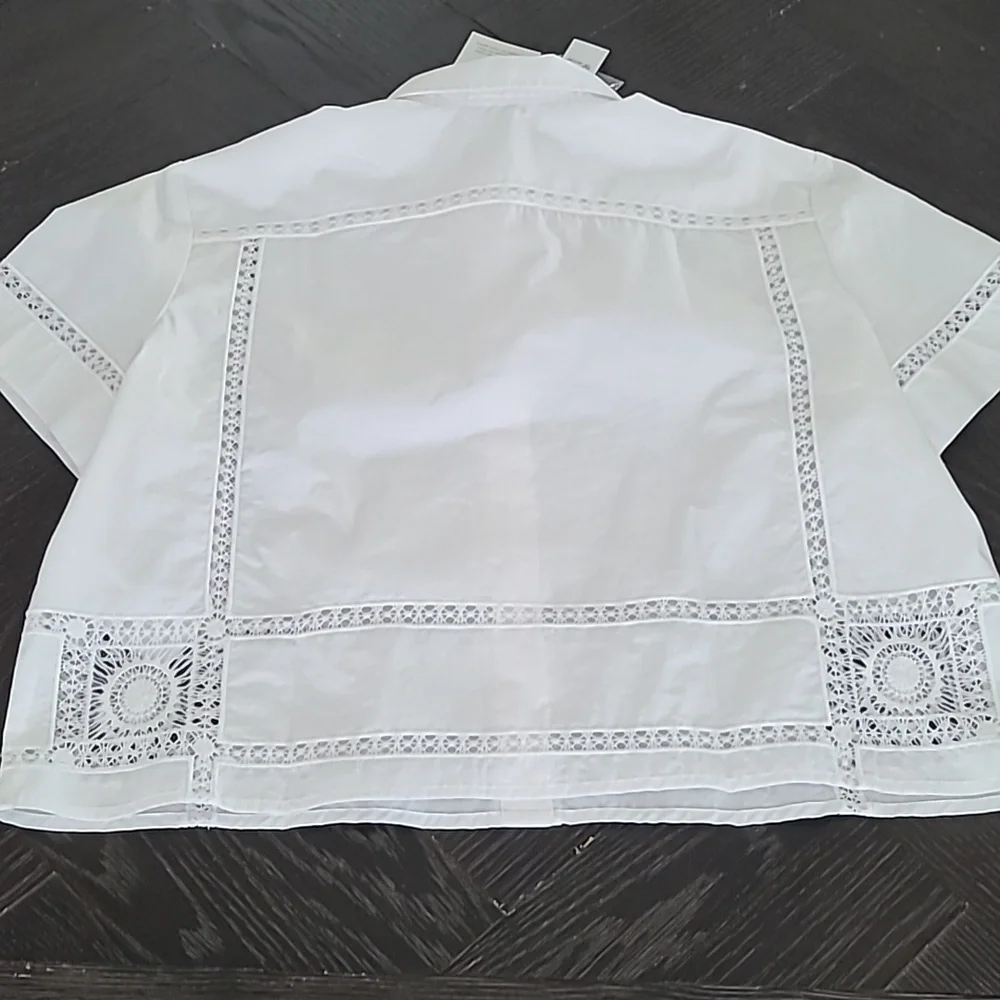 NWT J. Crew Gamine eyelet-trim shirt